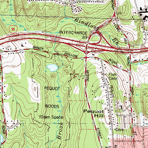 Topographic Map of Stony Hill Subdivision Park, CT