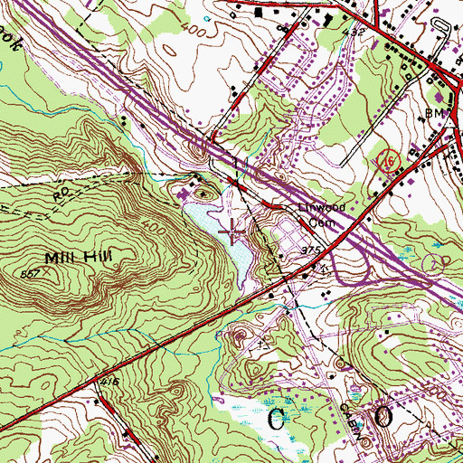 Topographic Map of Strongs Pond, CT