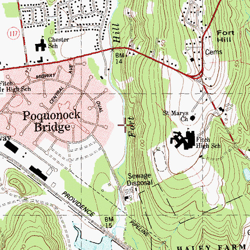 Topographic Map of Sutton Park, CT