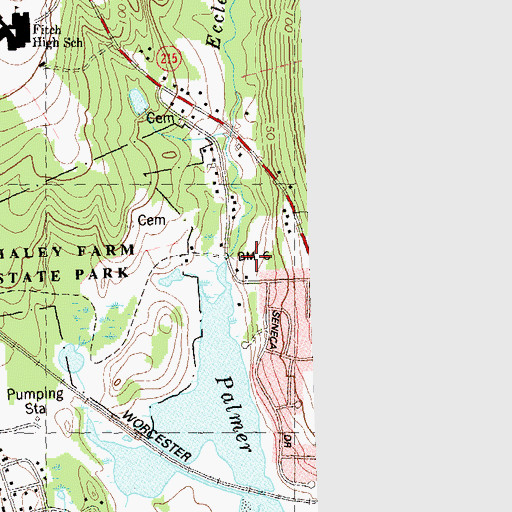 Topographic Map of Tanglewood Play Area, CT