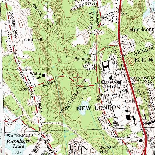 Topographic Map of Thames Science Center, CT