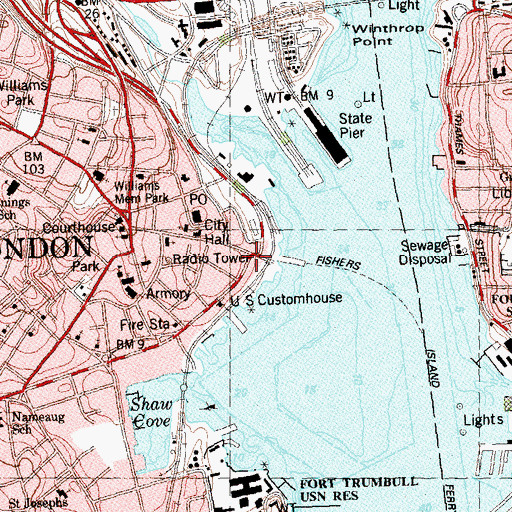 Topographic Map of The Parade, CT