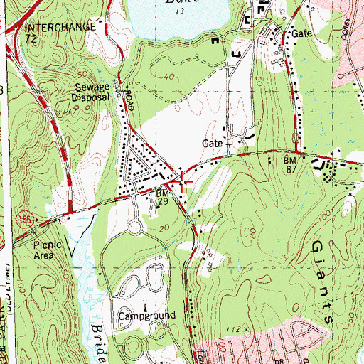 Topographic Map of Thomas Lee House, CT