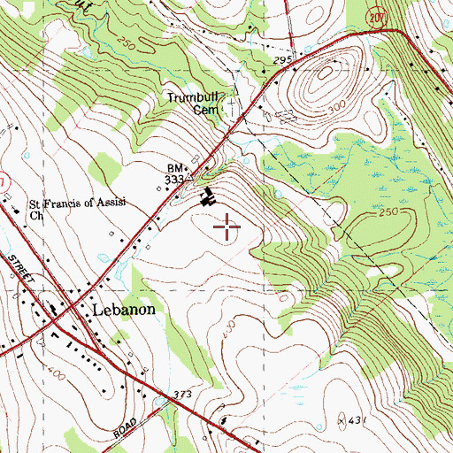 Topographic Map of Tinsdale Hill, CT