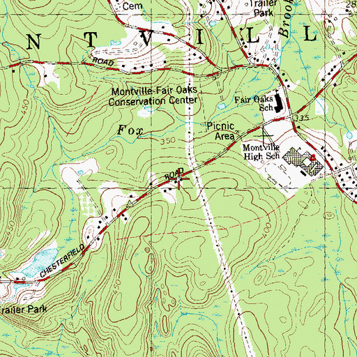 Topographic Map of Tyler Middle School, CT