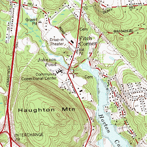 Topographic Map of Uncasville Town Hall, CT