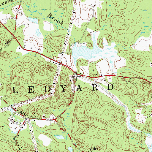 Topographic Map of Unionville School (historical), CT