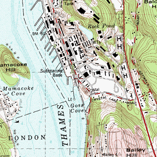 Topographic Map of USS Nautilus Memorial, CT