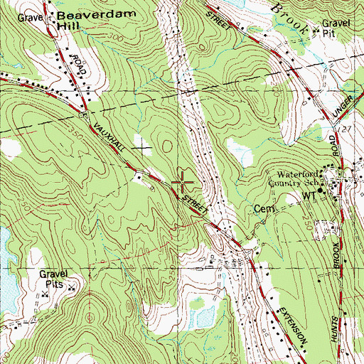 Topographic Map of Vauxhall Park, CT