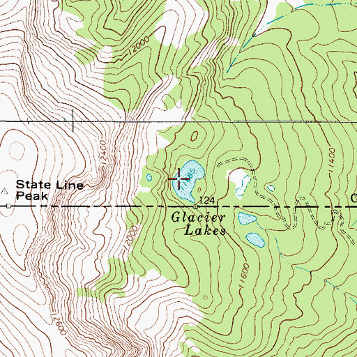 Topographic Map of Glacier Lakes, CO
