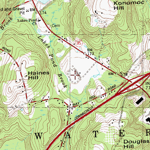 Topographic Map of Waterford Speedbowl, CT