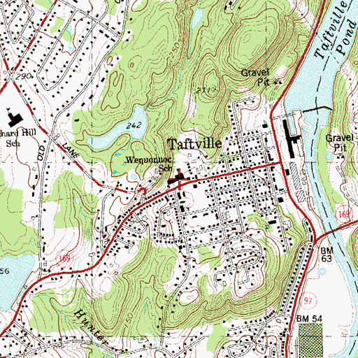 Topographic Map of Wequonnoc Elementary School, CT