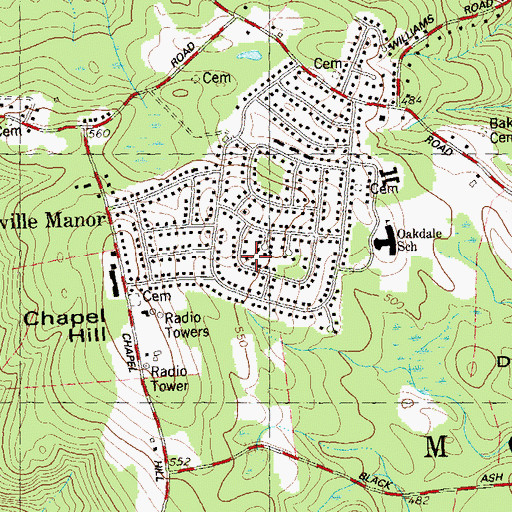 Topographic Map of West Side School (historical), CT
