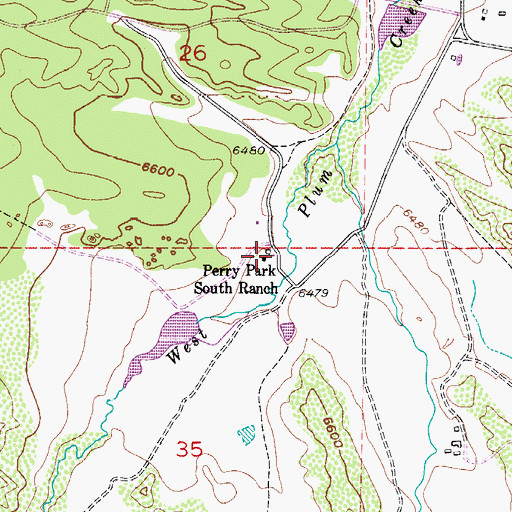 Topographic Map of Perry Park South Ranch, CO