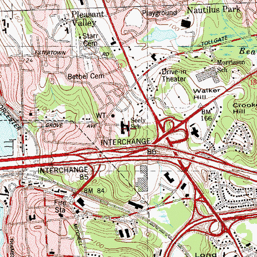 Topographic Map of William Seeley School, CT