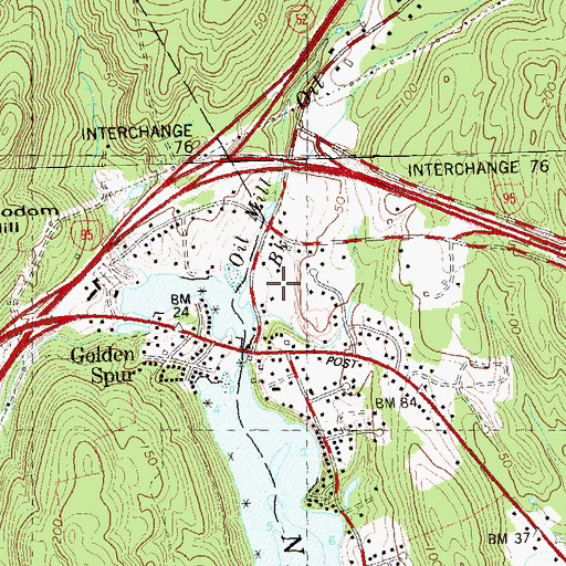 Topographic Map of Wolf Pit Plain, CT