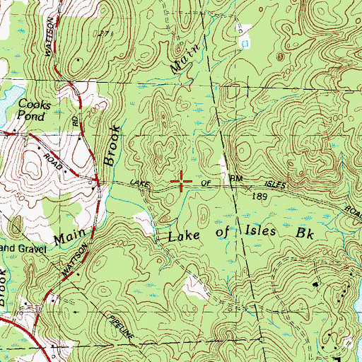 Topographic Map of Woodward Cemetery, CT