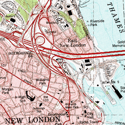 Topographic Map of Word Center Christian School, CT