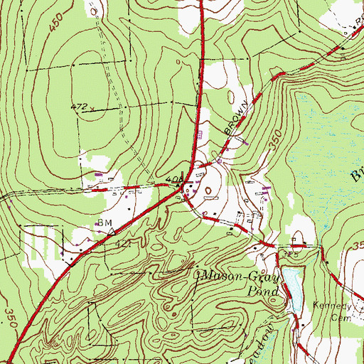 Topographic Map of Wylie School (historical), CT