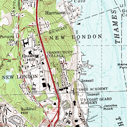 Topographic Map of Yeaton Hall, CT