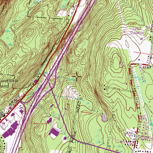 Topographic Map of Alvord Park, CT