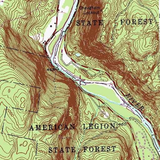 Topographic Map of Austin Hawes Campground, CT