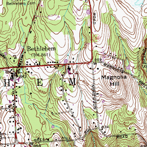 Topographic Map of Avon Old School, CT
