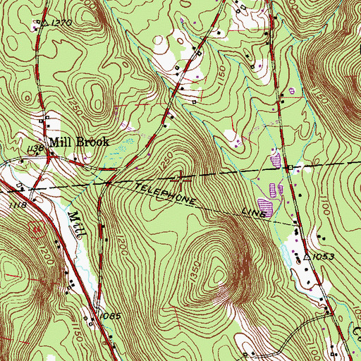 Topographic Map of Babb Hill, CT