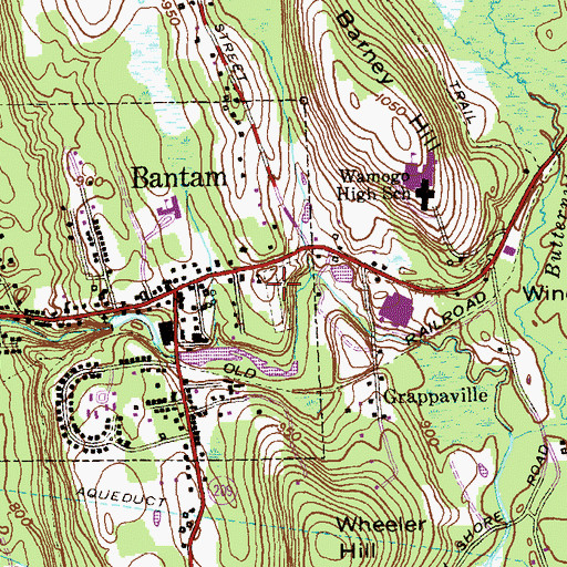 Topographic Map of Bantam Cemetery, CT