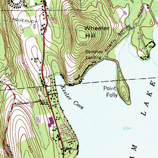 Topographic Map of Cantam Lake Ski Club, CT
