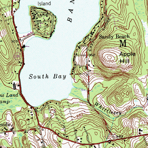 Topographic Map of Bantam Lake Yacht Club, CT