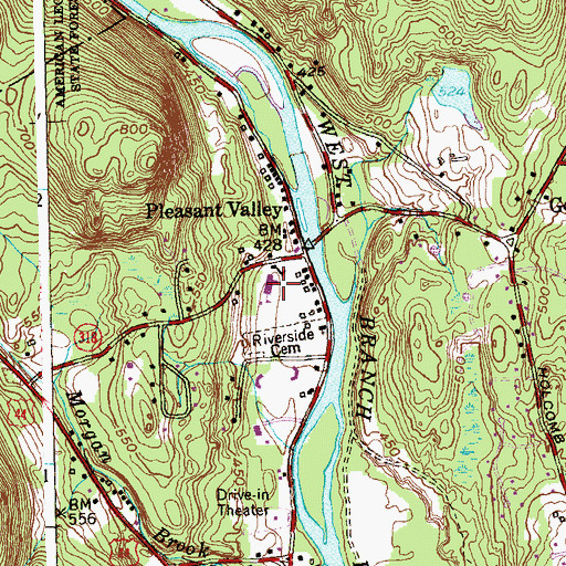 Topographic Map of Barkhamsted Elementary School, CT