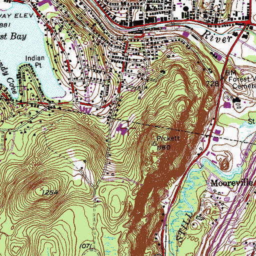 Topographic Map of Batcheller Primary School, CT