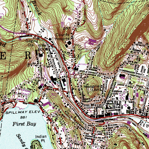 Topographic Map of Beardsley Memorial Library, CT