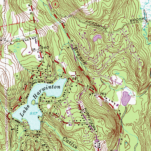 Topographic Map of Birge Park Shopping Center, CT