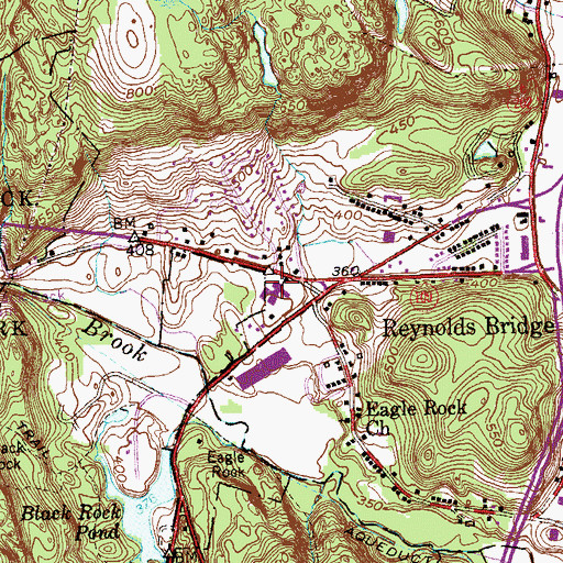 Topographic Map of Black Rock School, CT