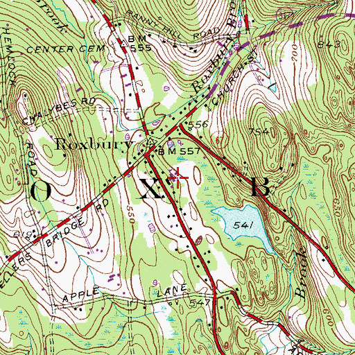 Topographic Map of Booth Free Elementary School, CT