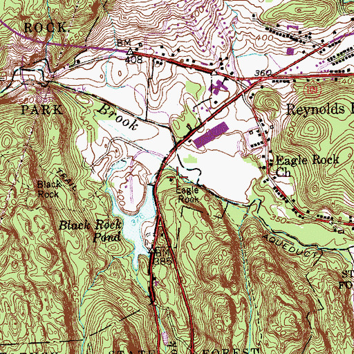 Topographic Map of Branch Brook Campground, CT