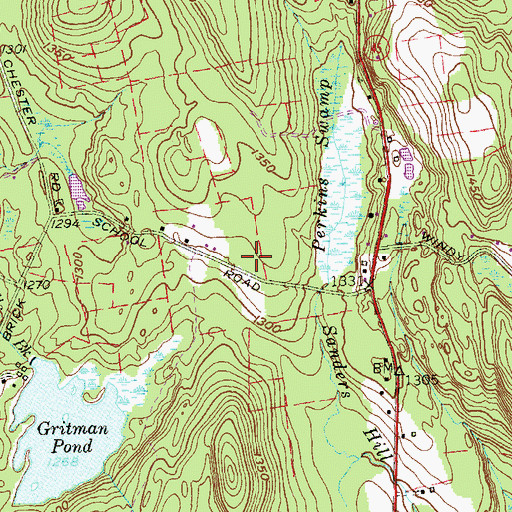 Topographic Map of Brick Schoolhouse, CT