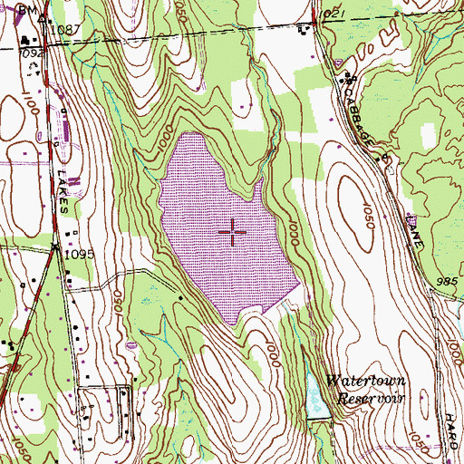 Topographic Map of Bronson E Rockwell Reservation, CT