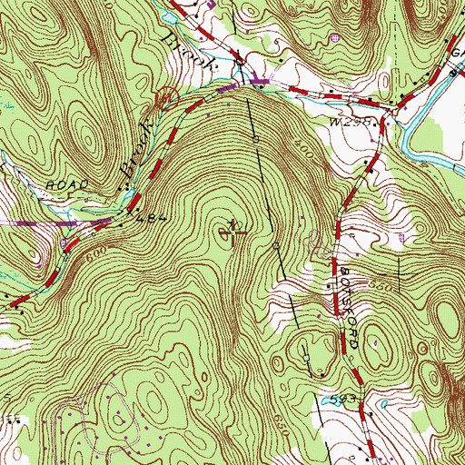 Topographic Map of Bulkeley Hill, CT