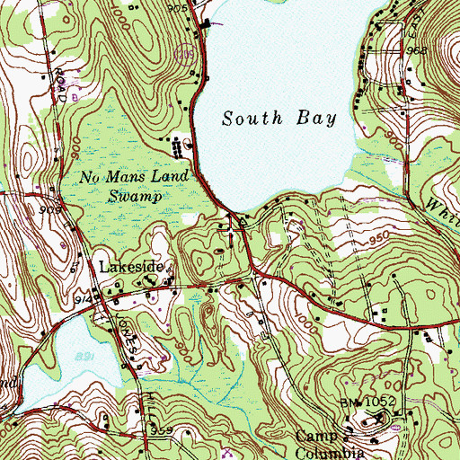 Topographic Map of Camp Layton Rose, CT