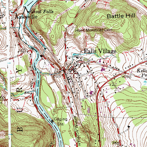 Topographic Map of Canaan Historical Society Library, CT