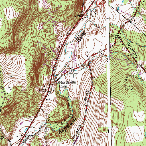 Topographic Map of Carlsons Grove, CT