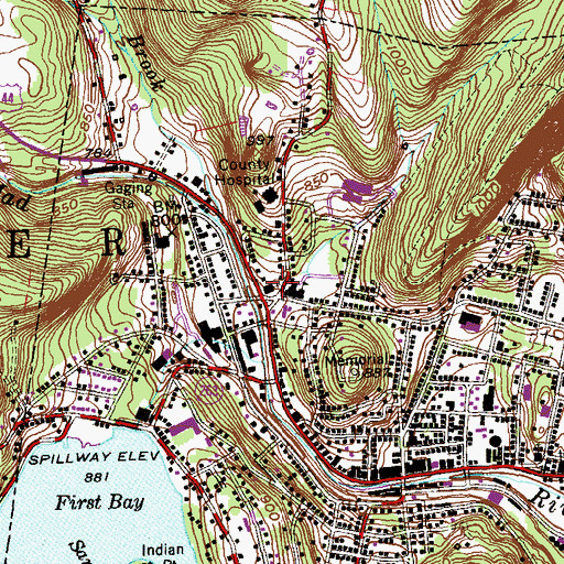 Topographic Map of Church of Christ Baptist Church, CT