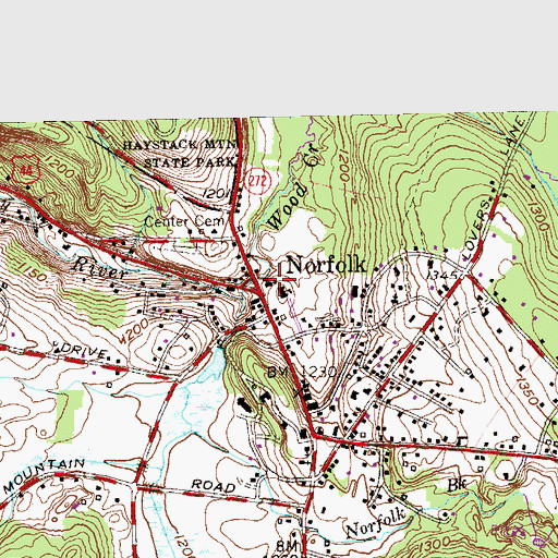 Topographic Map of Church of the Immaculate Conception Roman Catholic Church, CT