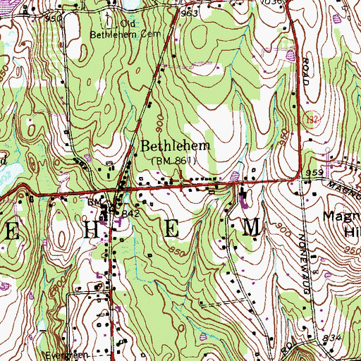 Topographic Map of Church of the Nativity, CT