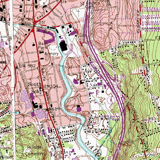 Topographic Map of City of Torrington Street Division Garage, CT
