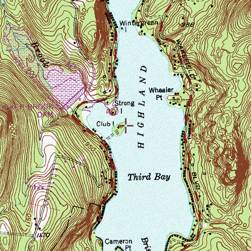 Topographic Map of Club Island Park, CT