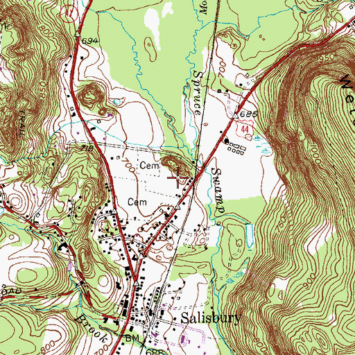 Topographic Map of Cobble Park, CT